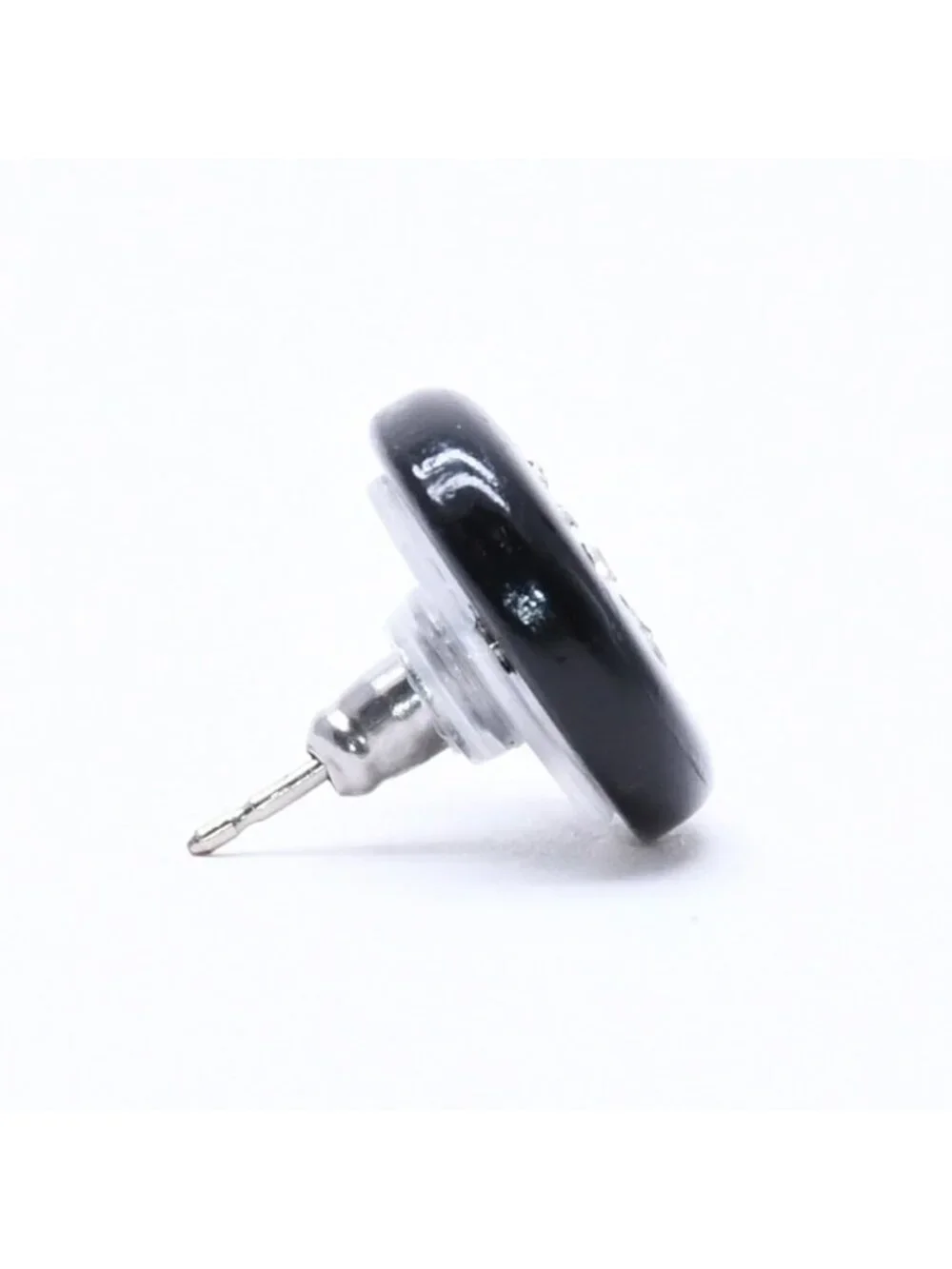 Chanel CC Logo Earrings 00 Resin Rhinestone Black